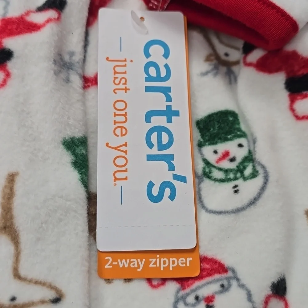 Baby Santa Christmas Fleece Fleece Footed Pajama | Carters | 3M